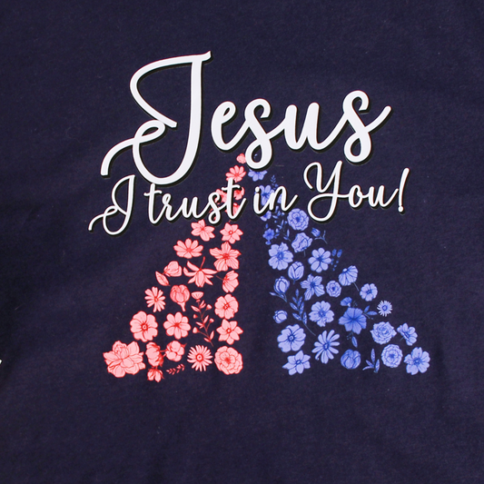 Divine Mercy Jesus, I Trust in You T-Shirt (Navy)