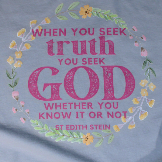 St Edith Stein T-Shirt Truth - Light Blue