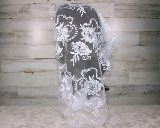 Silver Rectangle Chapel Veil/Mantilla
