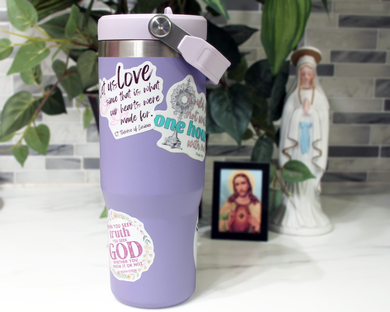 St Therese of Lisieux - "Let us love since that is what our hearts were made for" Sticker - 2.5"