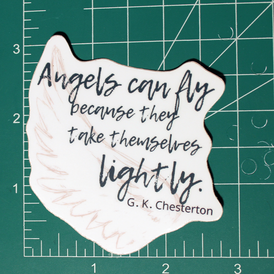 GK Chesterton Angels Sticker - 3"