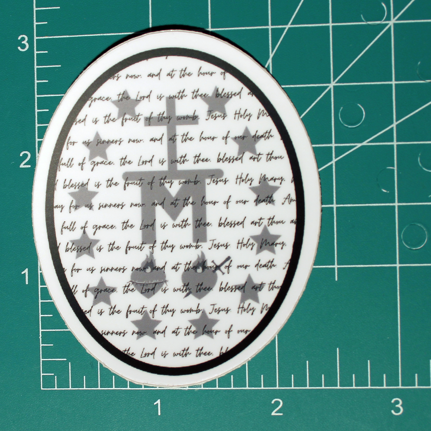 Hail Mary/Miraculous Medal Sticker - 3"