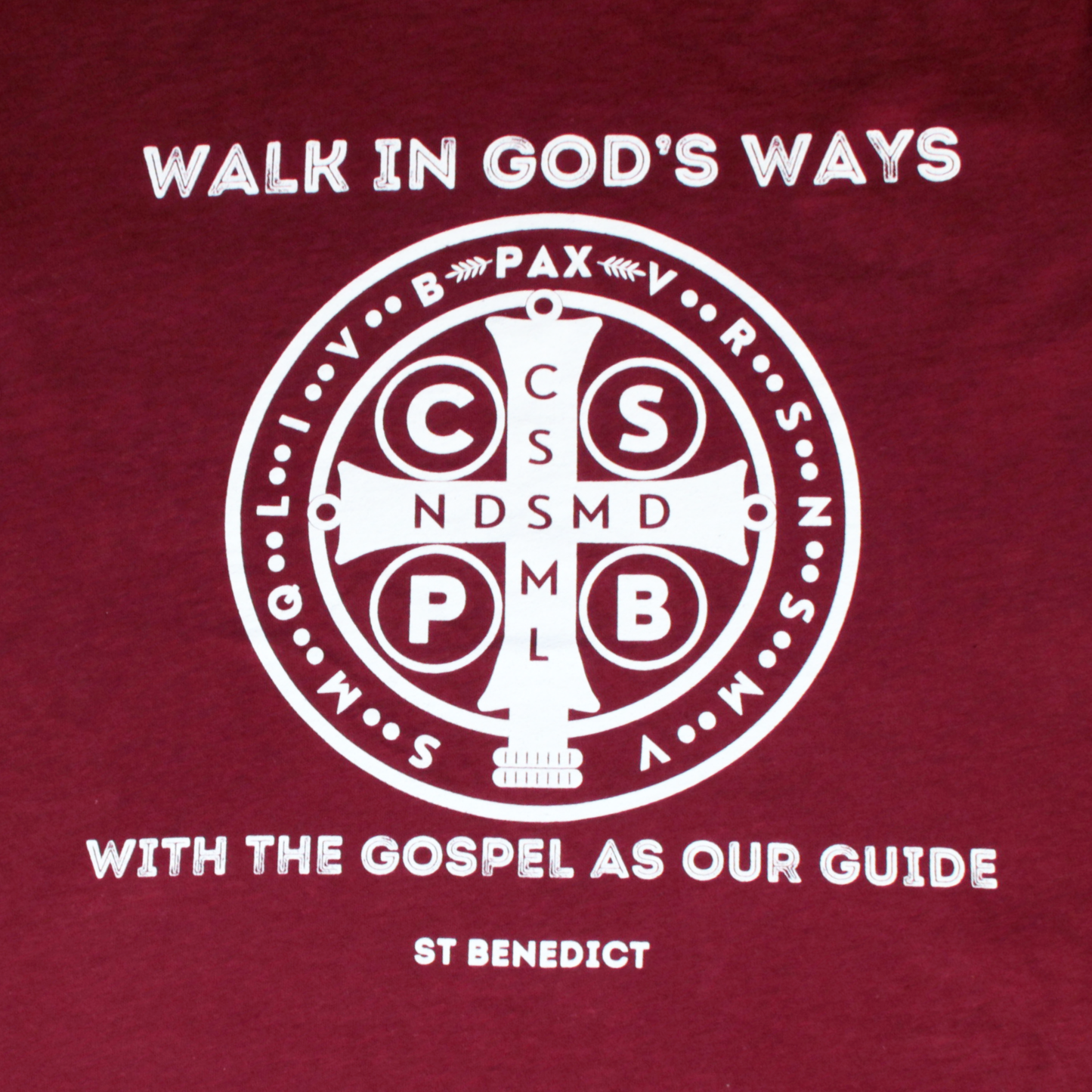 St Benedict Medal T-Shirt - Maroon