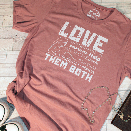 Love Them Both T-Shirt - Heather Mauve