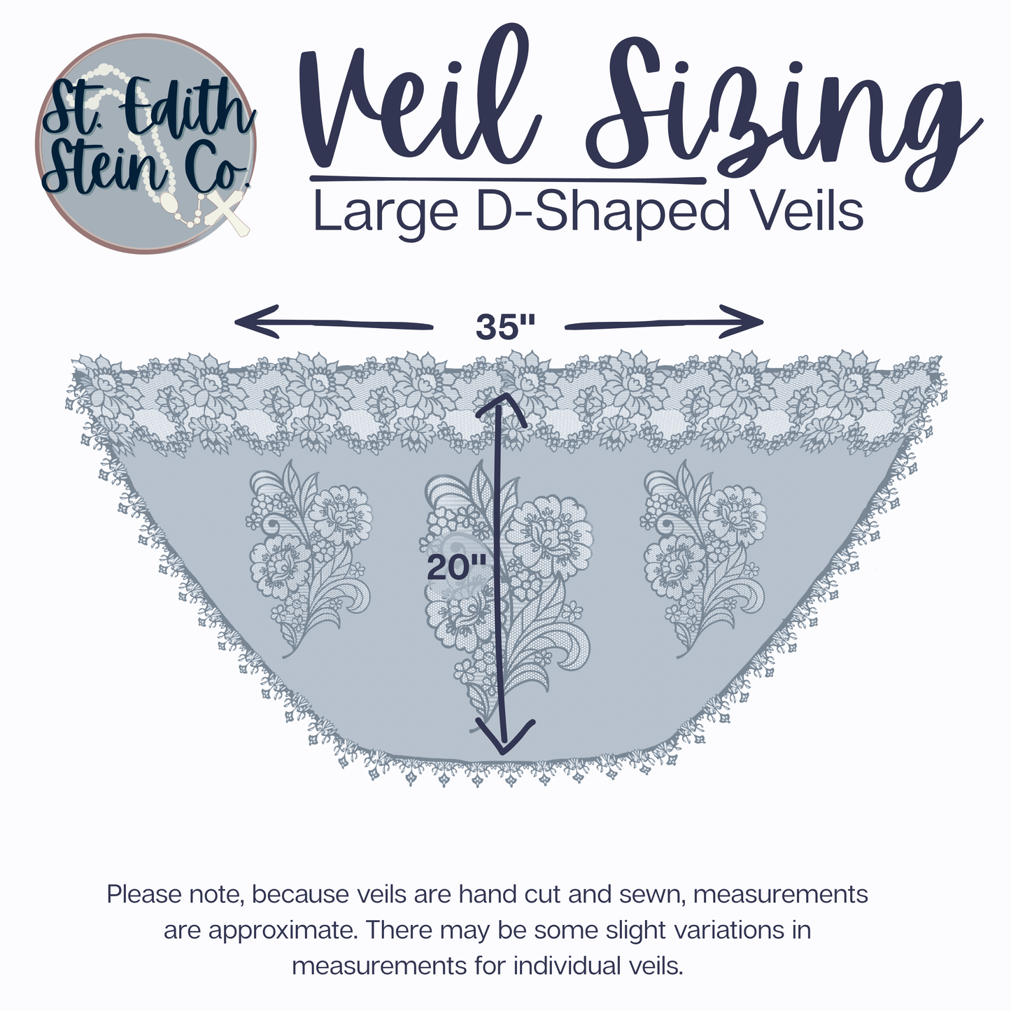 White Chapel Veil/Mantilla with Embroidered Pink Roses (Small D-Shaped)