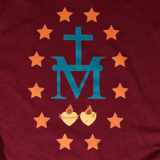 Miraculous Medal T-Shirt Fall - Maroon