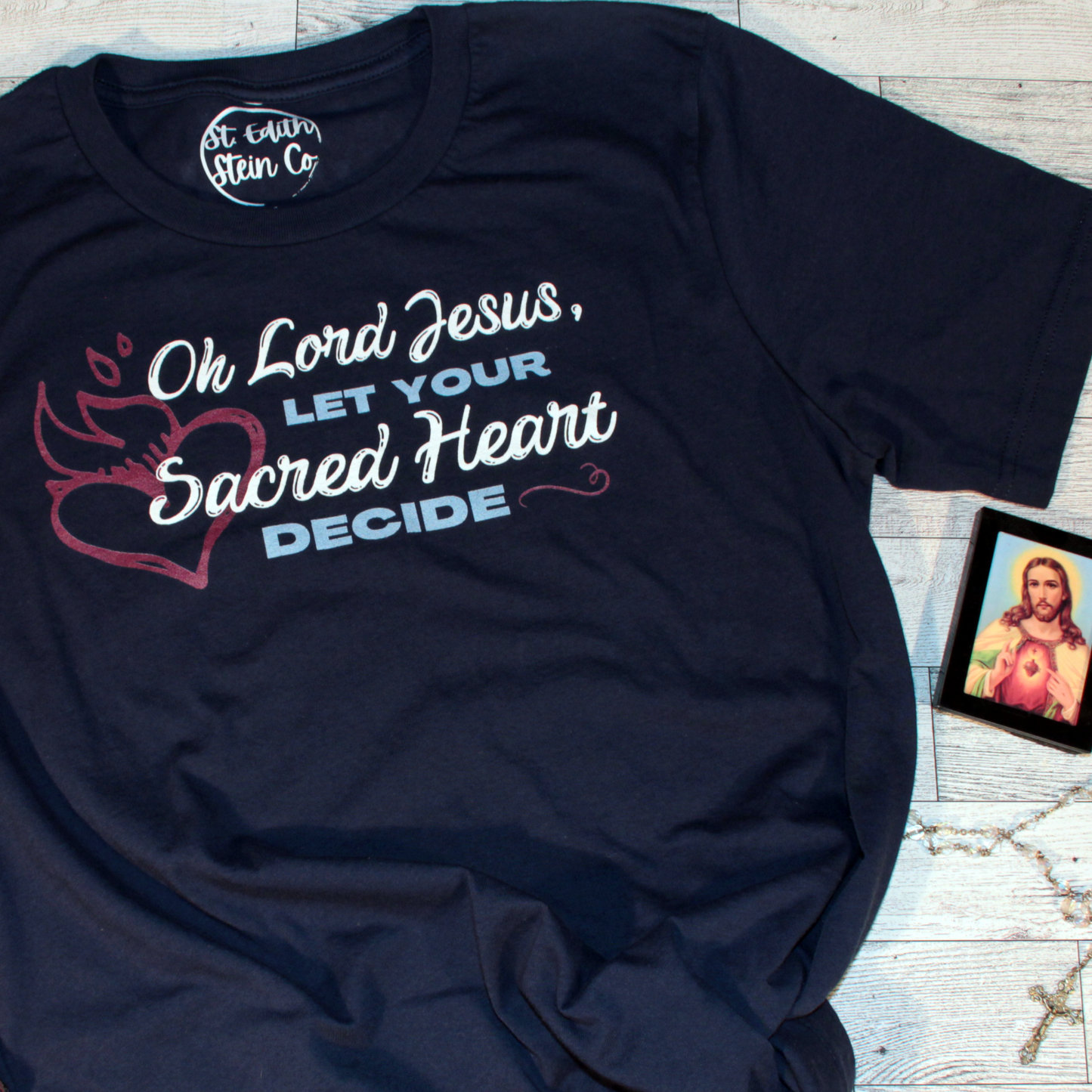 Sacred Heart T-Shirt - Navy Blue