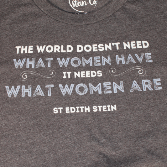 St Edith Stein-Women T-Shirt - Dark Heather Grey