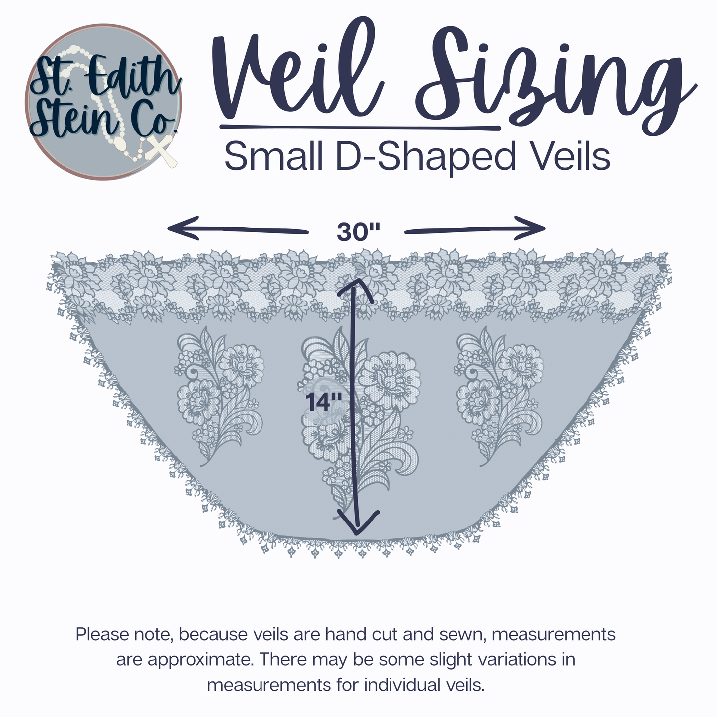 Silver Small D-Shaped Chapel Veil/Mantilla
