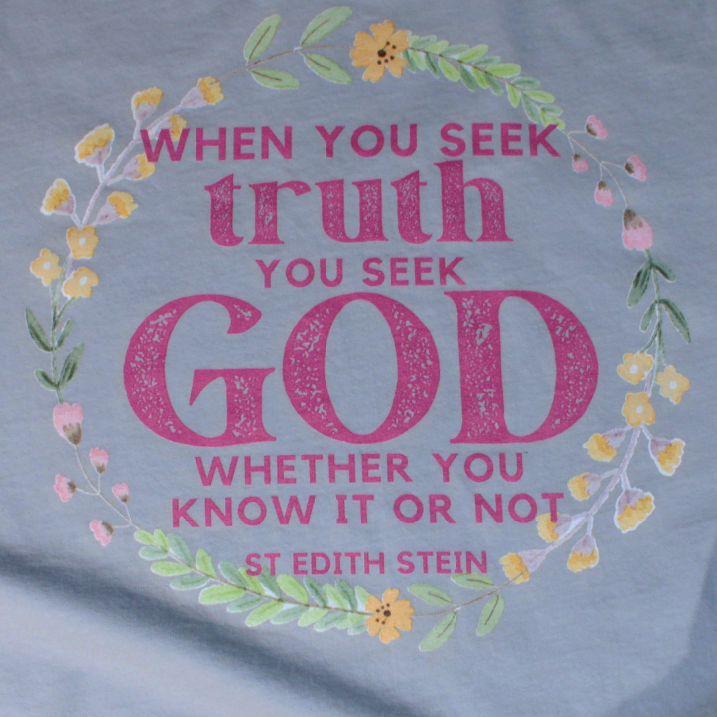 St Edith Stein T-Shirt Truth - Light Blue