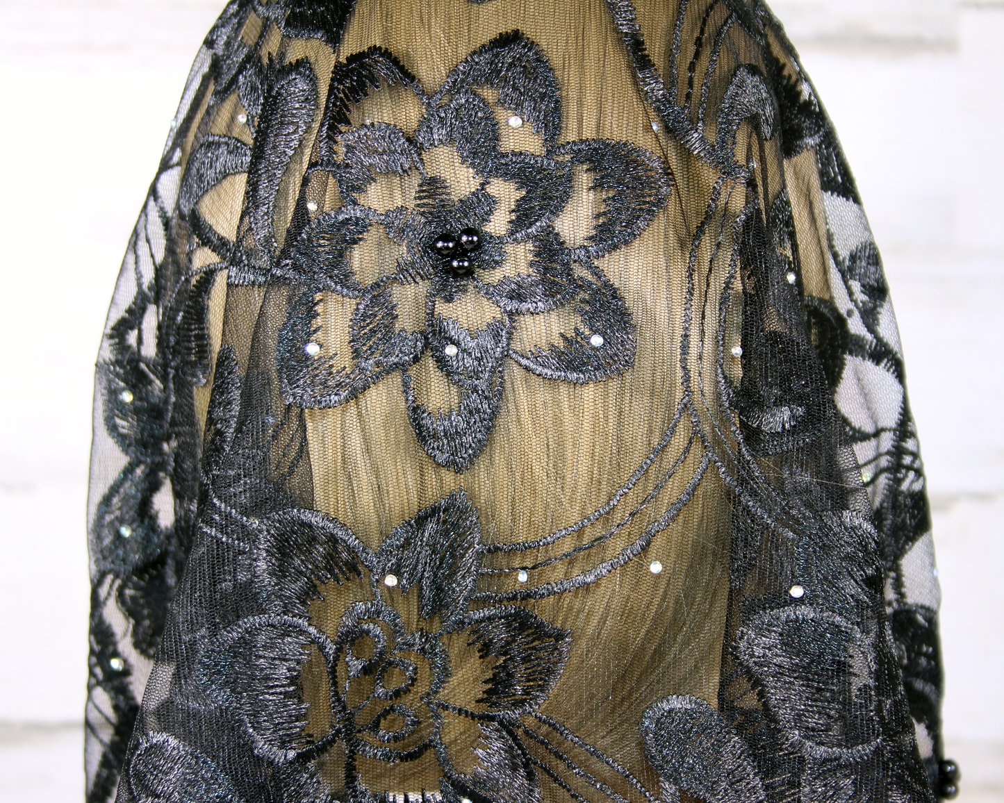 Black Floral Infinity Chapel Veil/Mantilla