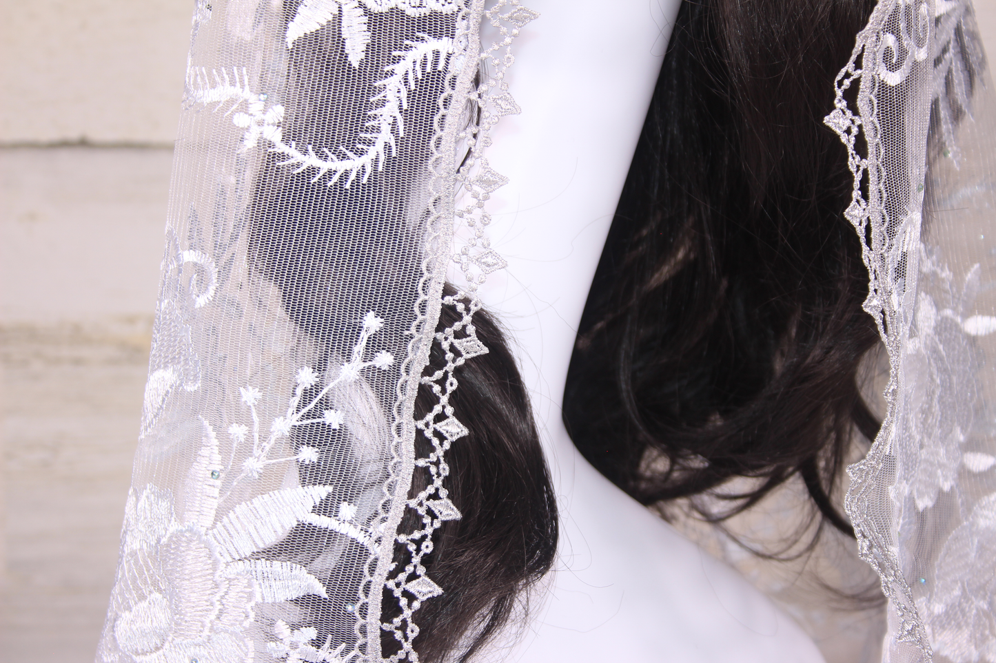 Silver Rectangle Chapel Veil/Mantilla