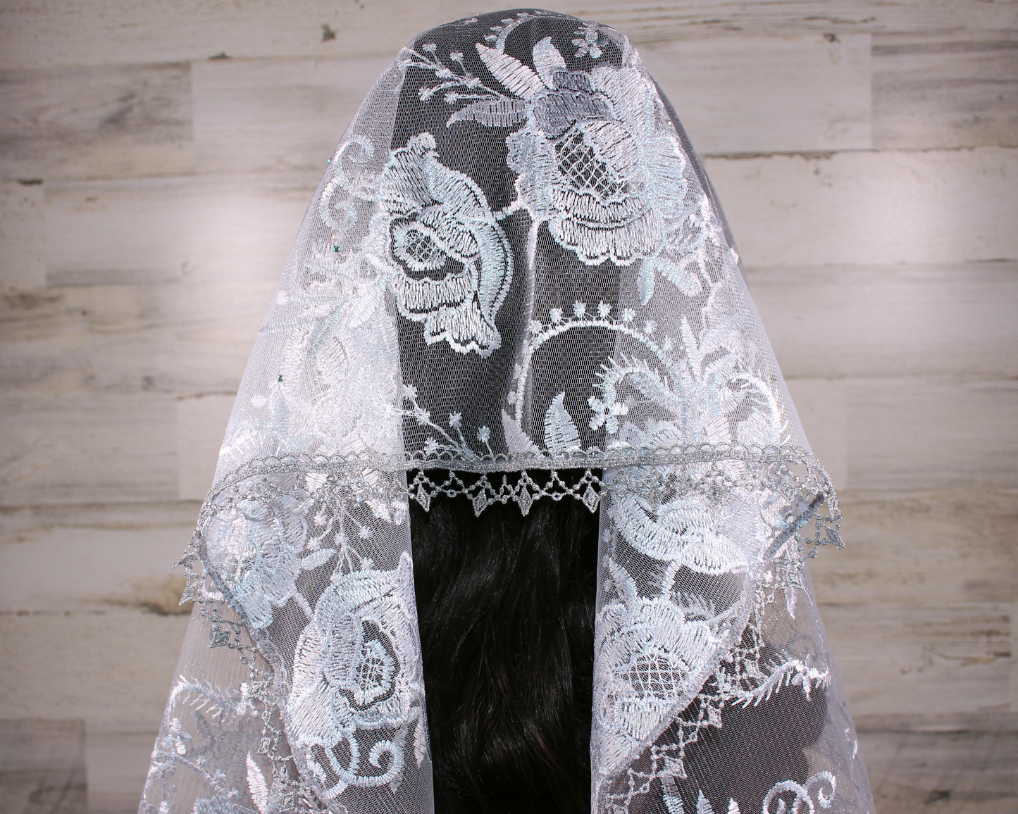 Silver Rectangle Chapel Veil/Mantilla