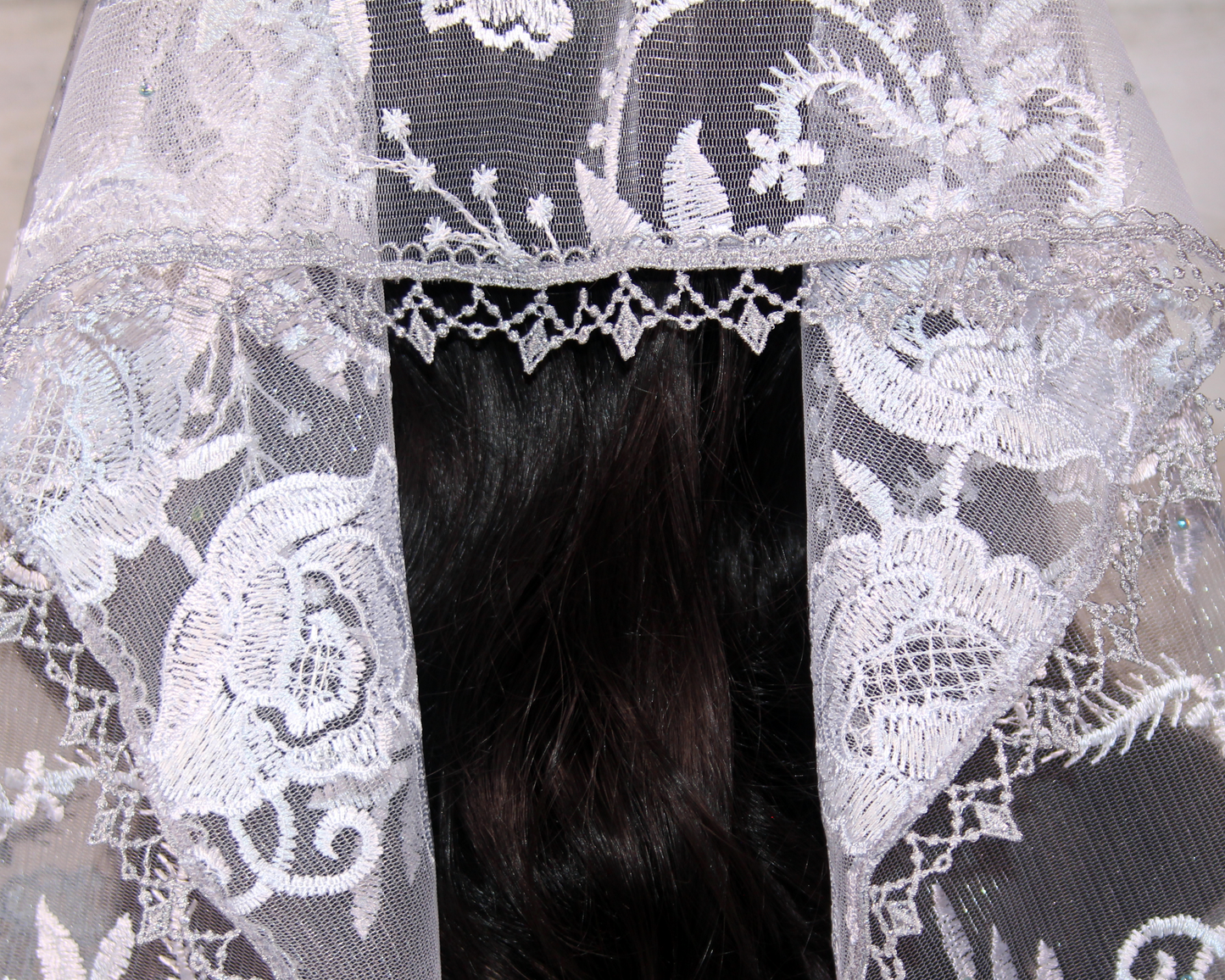 Silver Rectangle Chapel Veil/Mantilla