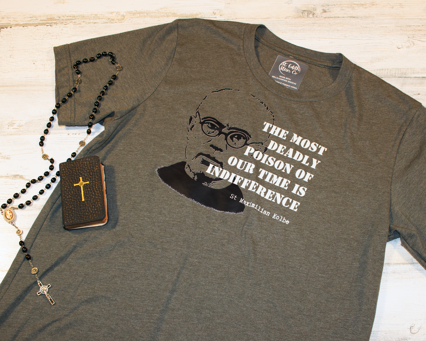 St Maximilian Kolbe "Indifference" T-Shirt