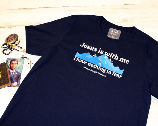 St Pier Giorgio Frassati - "Jesus is with Me" T-Shirt