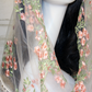 White Mesh Lace Chapel Veil/Mantilla with Embroidered Pink Roses (Infinity)