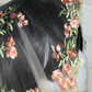 White Mesh Lace Chapel Veil/Mantilla with Embroidered Pink Roses (Infinity)