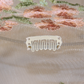 White Chapel Veil/Mantilla with Embroidered Pink Roses (Small D-Shaped)