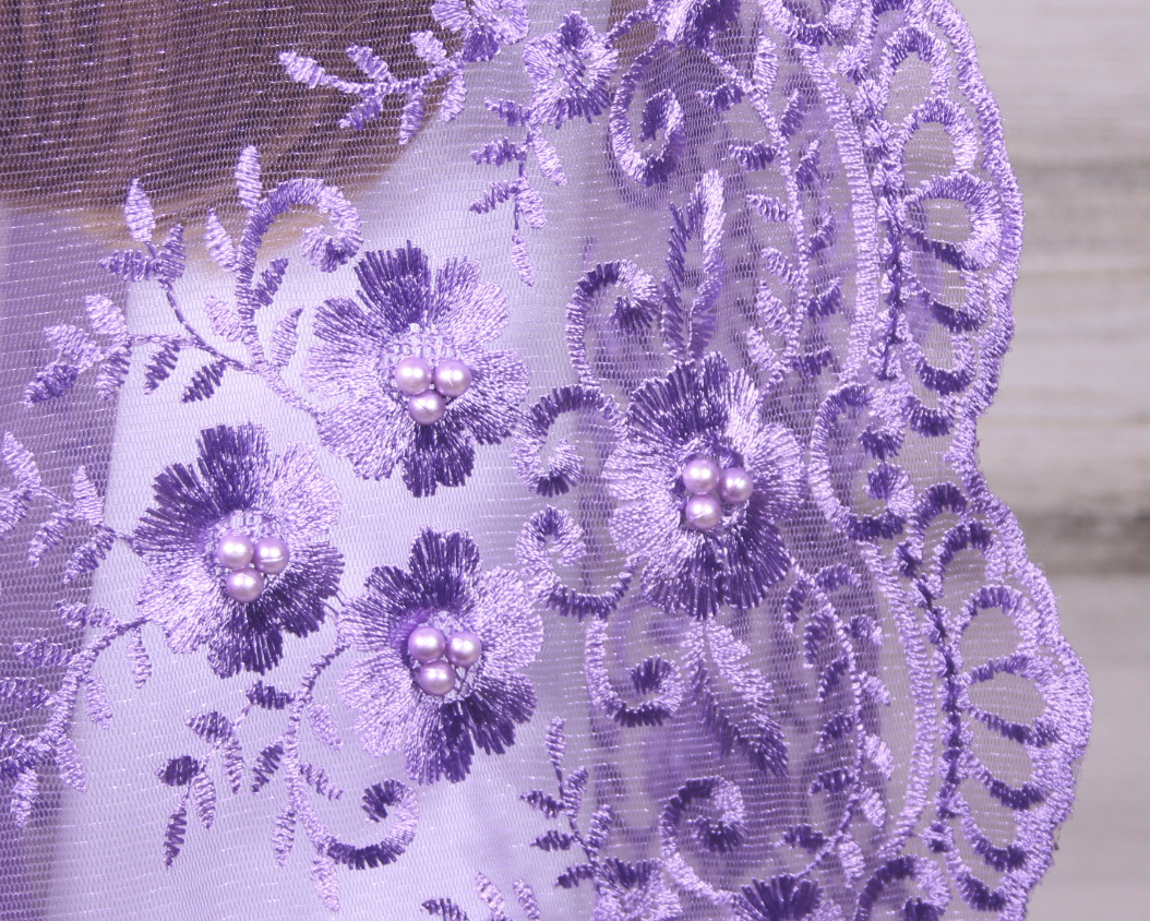 Purple/Lavender Long Length Chapel Veil/Mantilla