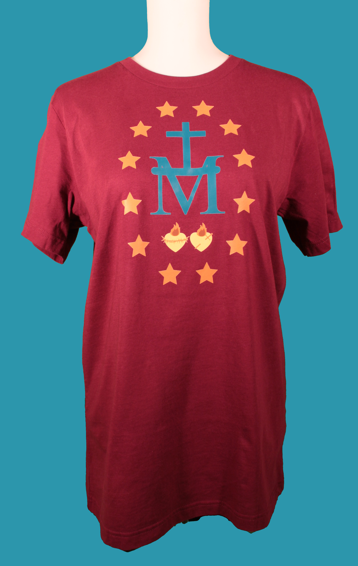 Miraculous Medal T-Shirt Fall - Maroon