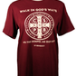 St Benedict Medal T-Shirt - Maroon