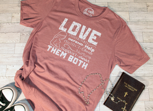 Love Them Both T-Shirt - Heather Mauve