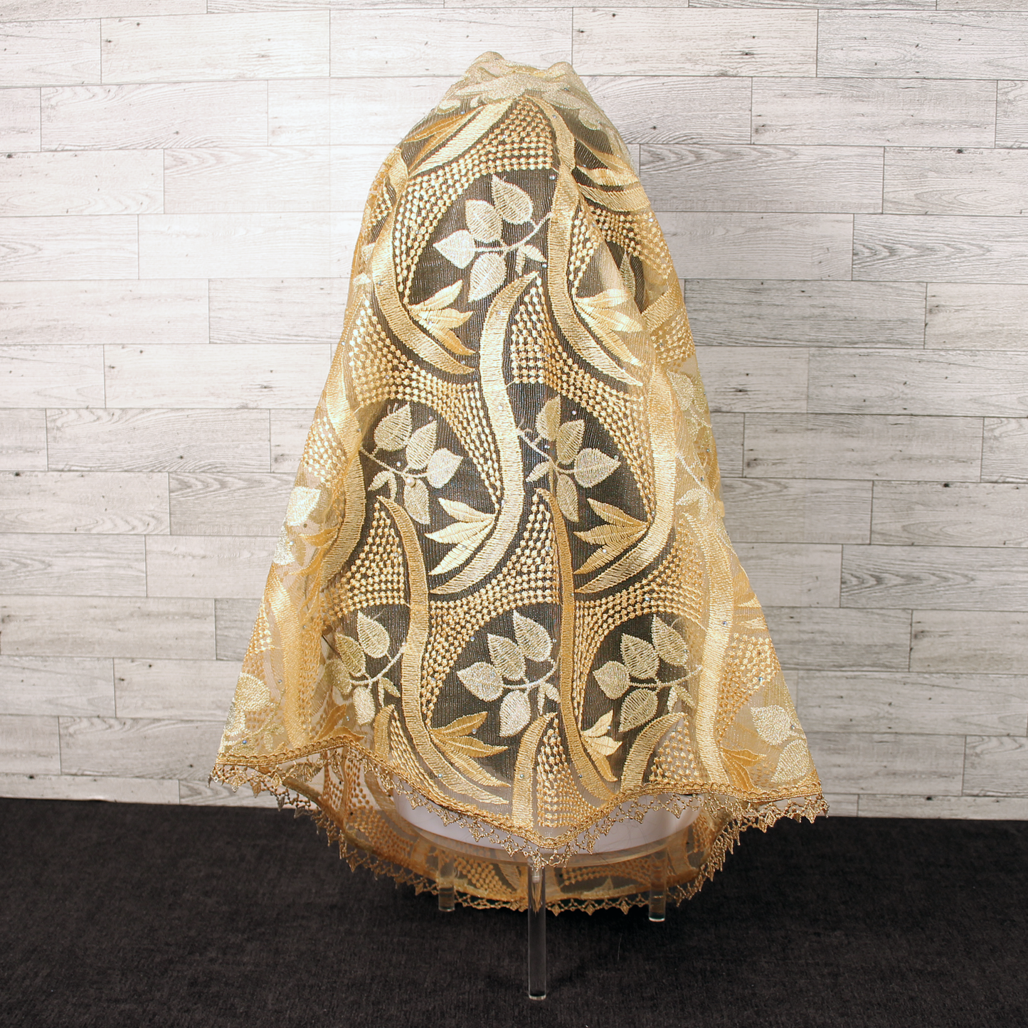 Gold Embroidered Infinity Chapel Veil/Mantilla