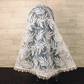 White Embroidered Infinity Chapel Veil/Mantilla w/Fauna Design