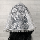 White Embroidered D-Shaped Chapel Veil/Mantilla w/Fauna Design