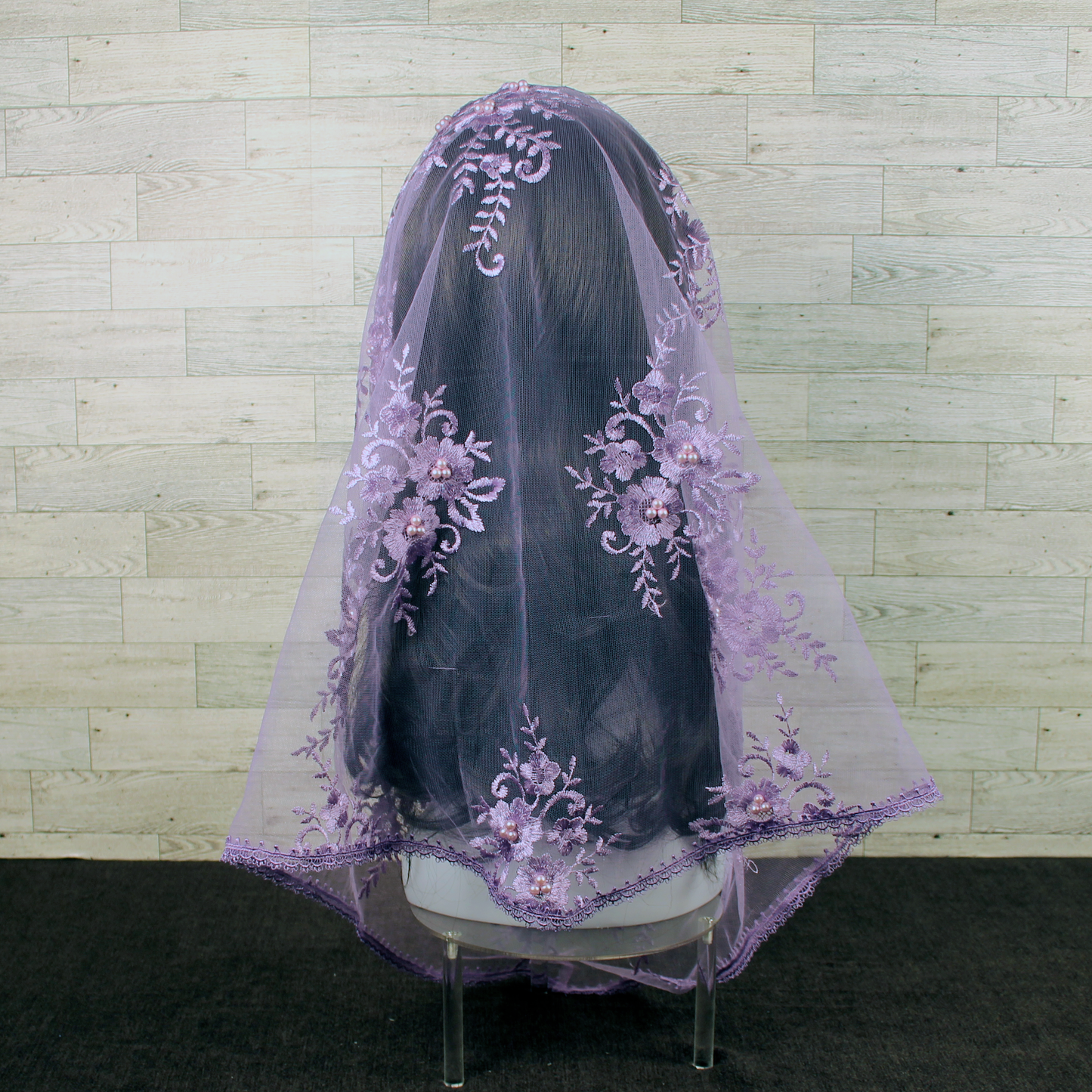 Lavender Embroidered Infinity Chapel Veil/Mantilla