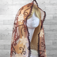 Brown and Ivory Embroidered Rectangle Chapel Veil/Mantilla