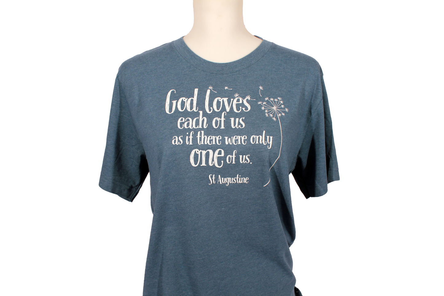 St Augustine - God Loves Each of Us T-Shirt (Deep Teal)