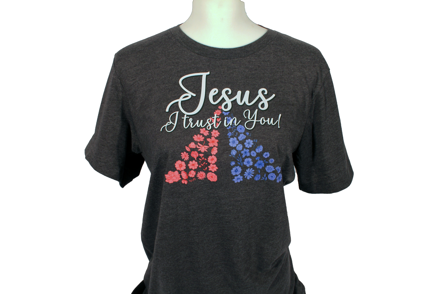 Divine Mercy Jesus, I Trust in You T-Shirt (Dark Heather Grey)