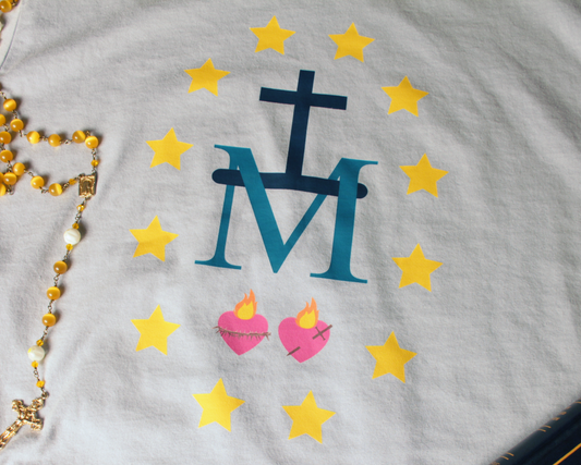 Miraculous Medal T-Shirt (Light Blue)