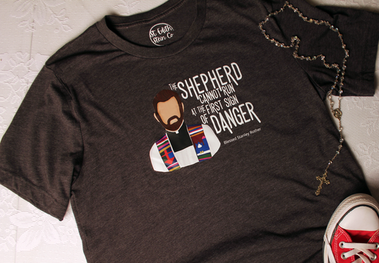 Blessed Stanley Rother T-Shirt - Dark Grey Heather