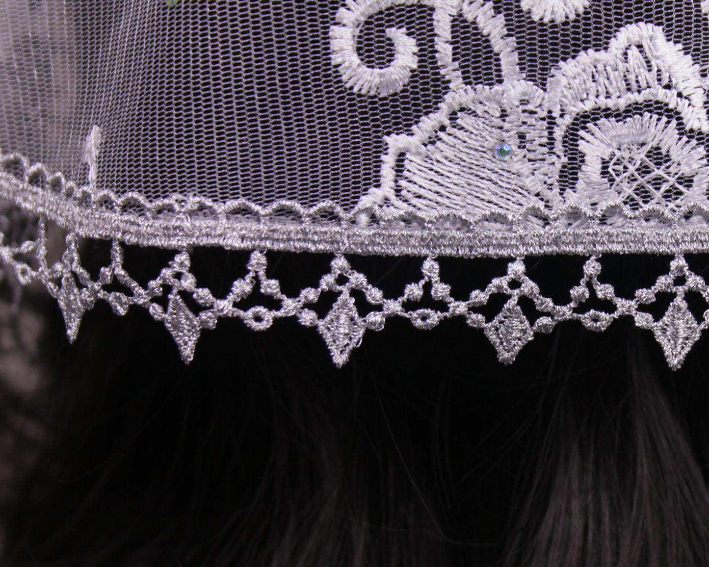 Silver Small D-Shaped Chapel Veil/Mantilla