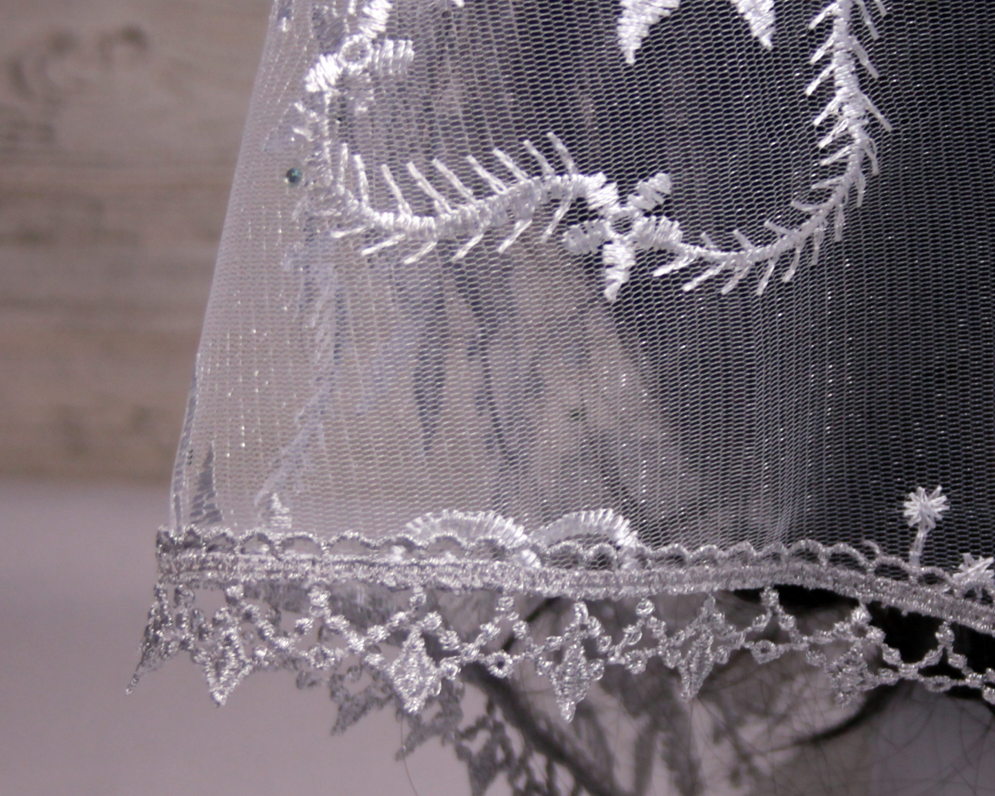 Silver Infinity Chapel Veil/Mantilla