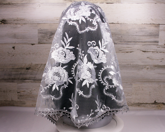 Silver Infinity Chapel Veil/Mantilla