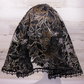 Black and Gold Large D-Shaped Chapel Veil/Mantilla
