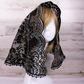 Black and Gold Large D-Shaped Chapel Veil/Mantilla
