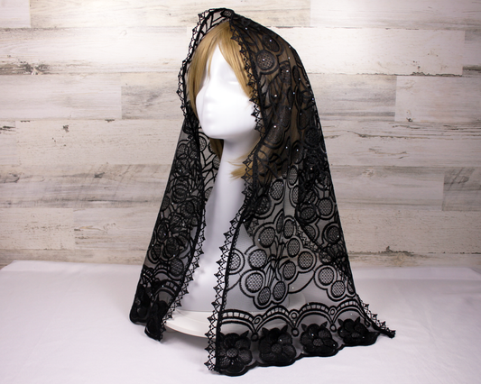 Black Rectangle Chapel Veil/Mantilla