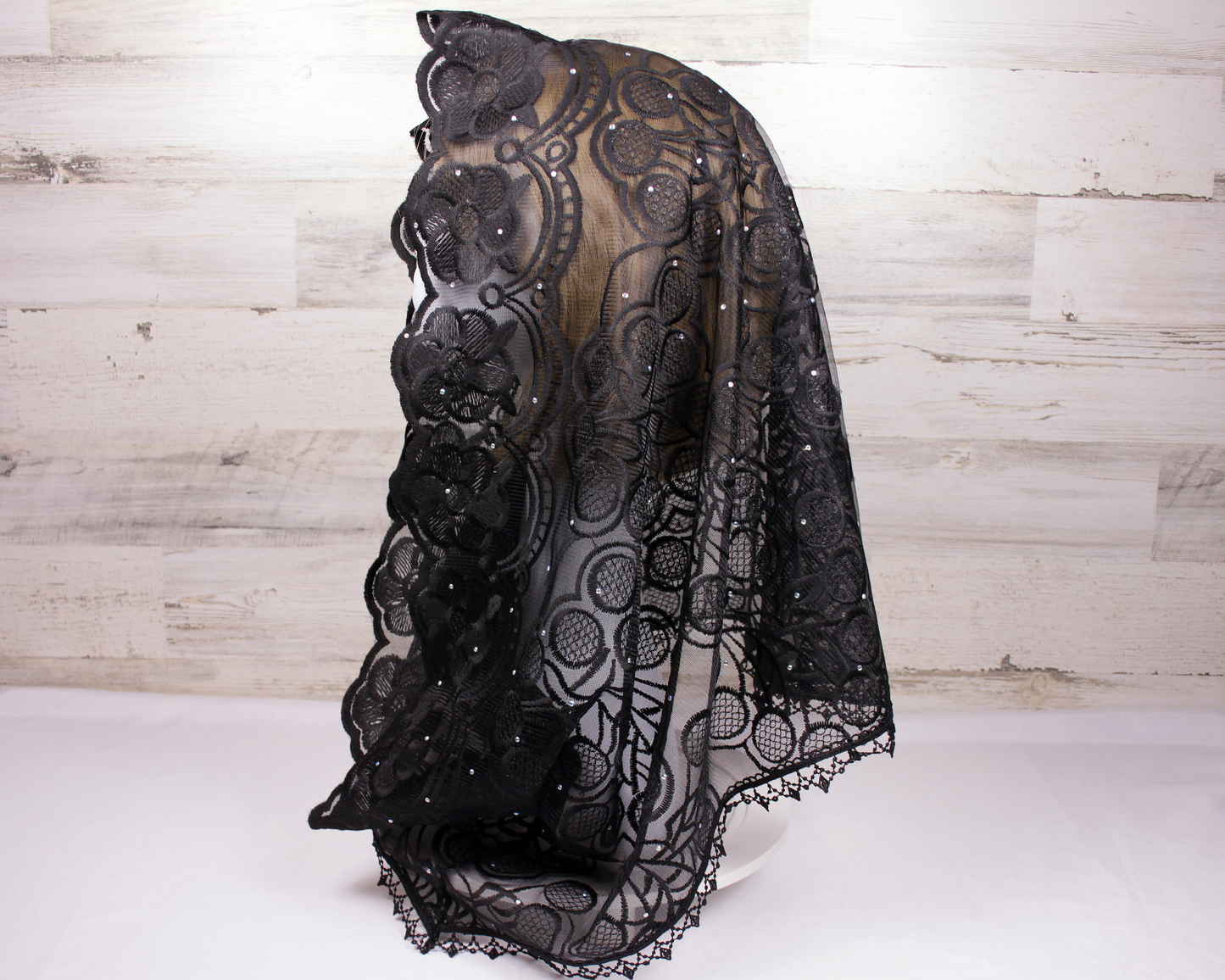 Black Infinity Chapel Veil/Mantilla