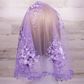 Purple/Lavender Large D-Shaped Chapel Veil/Mantilla