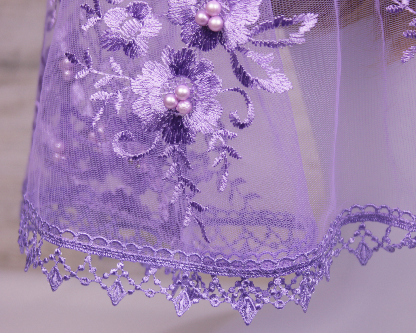 Purple/Lavender Large D-Shaped Chapel Veil/Mantilla