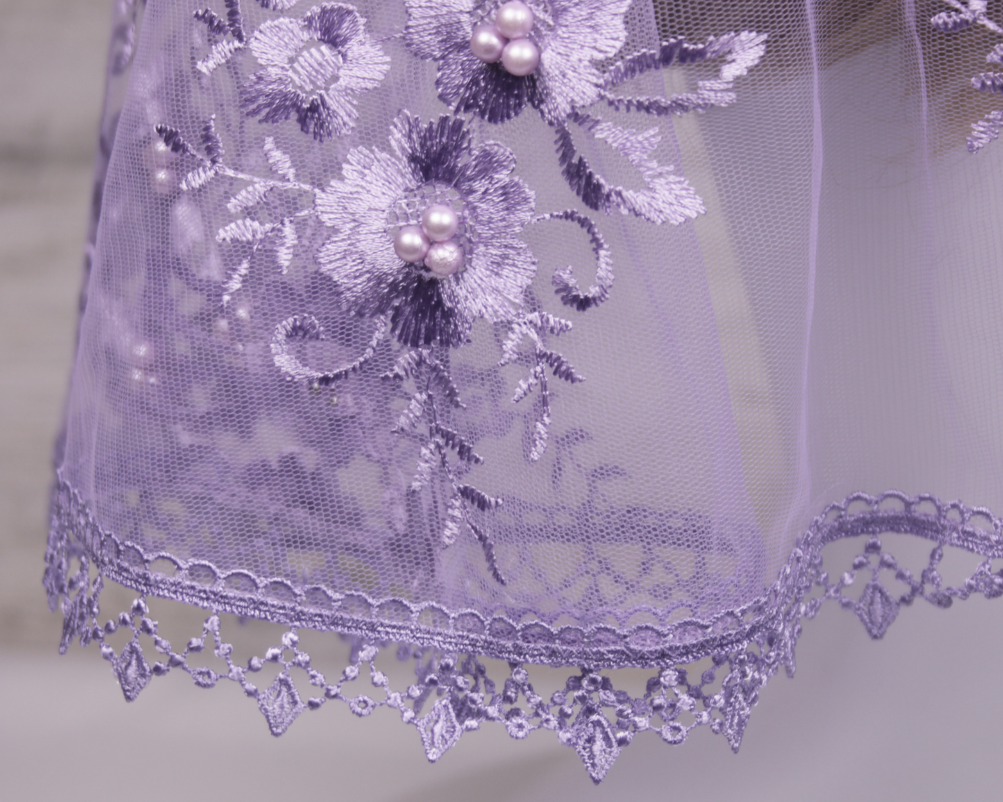 Purple/Lavender Large D-Shaped Chapel Veil/Mantilla