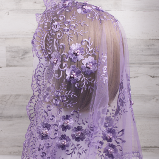 Purple/Lavender Infinity Chapel Veil/Mantilla