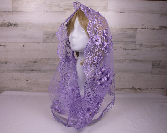 Purple/Lavender Infinity Chapel Veil/Mantilla