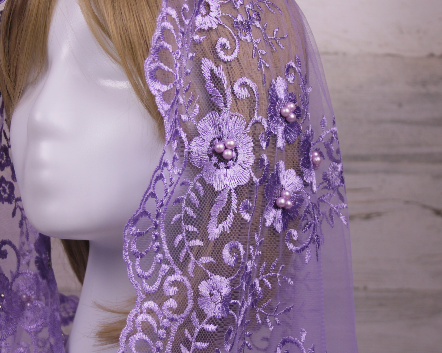 Purple/Lavender Infinity Chapel Veil/Mantilla