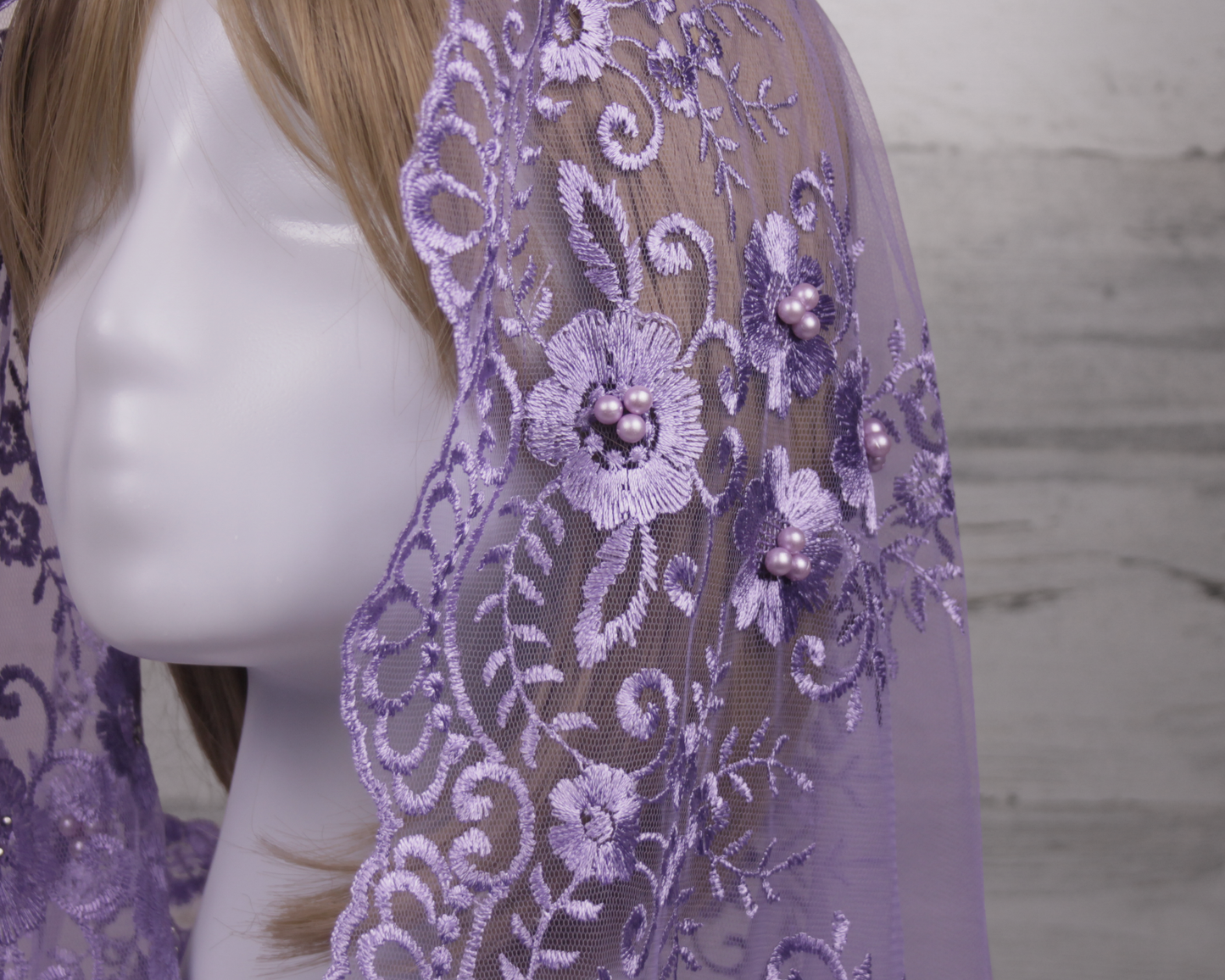 Purple/Lavender Infinity Chapel Veil/Mantilla